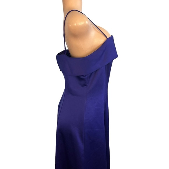 Alex Evenings Purple Satin A-Line Gown Dress - Picture 4 of 7